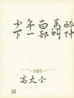 少年白马醉春风下一部叫什么