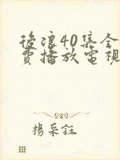 后浪40集全免费播放电视剧