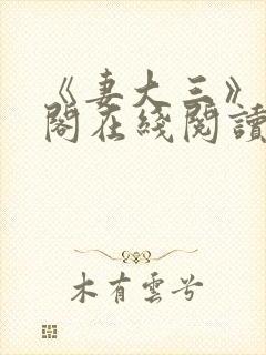 《妻大三》笔趣阁在线阅读封面