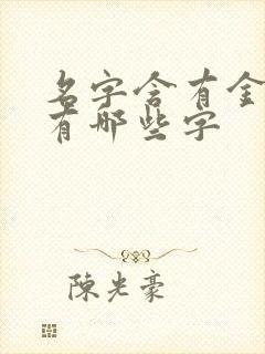 名字含有金的字有哪些字封面