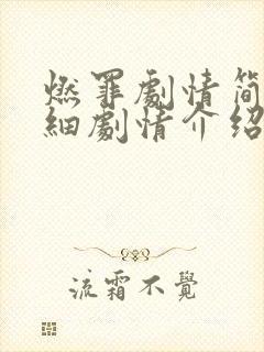 燃罪剧情简介详细剧情介绍