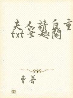 夫人请自重小说txt笔趣阁