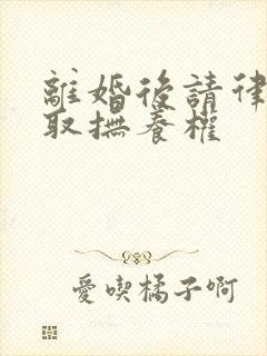 离婚后请律师争取抚养权