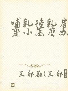 哺乳后乳房下垂变小怎么办