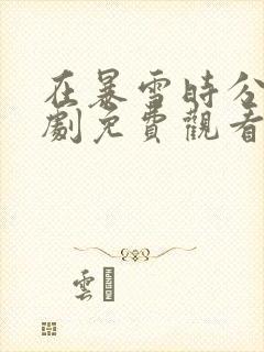 在暴雪时分电视剧免费观看高清完整版封面