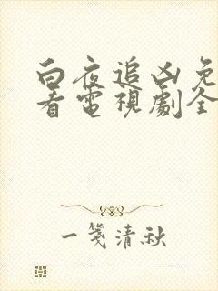 白夜追凶免费观看电视剧全集在