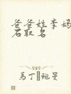 爸爸姓李妈妈姓石取名