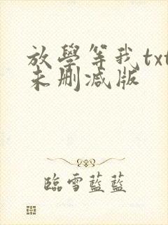 放学等我txt未删减版