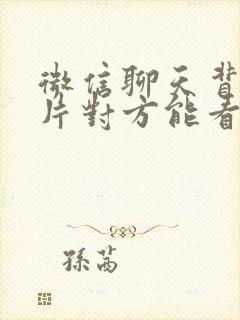 微信聊天背景图片对方能看到吗