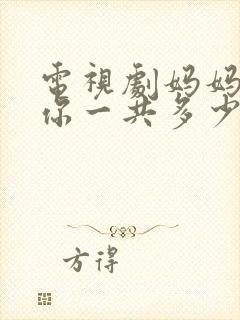 电视剧妈妈在等你一共多少集封面