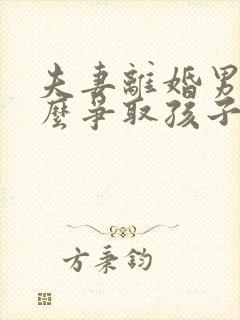 夫妻离婚男方怎么争取孩子抚养权