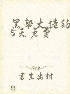 黑帮大佬的365天免费