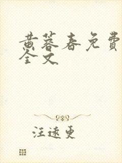 黄蓉春免费阅读全文