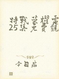 特战荣耀电视剧25集免费观看