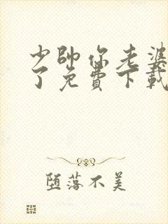 少帅你老婆又跑了免费下载txt