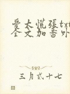 爱太慌张txt全文加番外封面