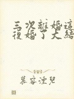 三次离婚这次不复婚了大结局封面