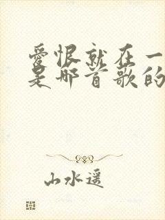 爱恨就在一瞬间是哪首歌的歌词封面