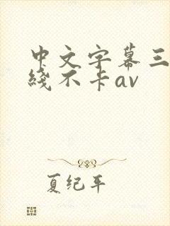 中文字幕三区在线不卡av