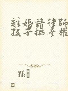 离婚请律师争取孩子抚养权