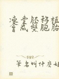 冻囊胚移植一个会成双胞胎么封面