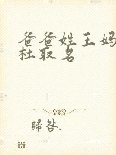 爸爸姓王妈妈姓杜取名