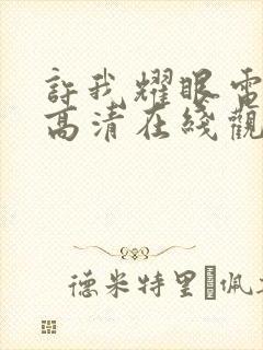 许我耀眼电视剧高清在线观看免费封面