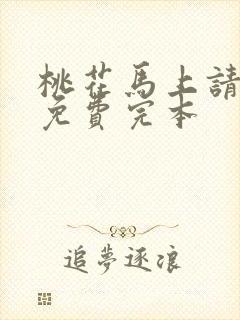 桃花马上请长缨免费完本