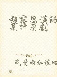 赵露思演的中医是什么剧