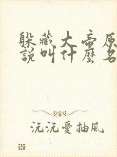 躲藏大帝原著小说叫什么名字