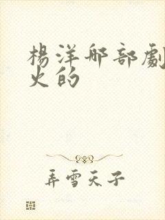 杨洋哪部剧开始火的