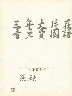 三年大片在线观看免费国语版动漫