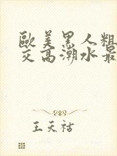 欧美黑人粗暴多交高潮水最多