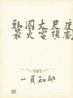 韩国大尺度推荐最火电视剧