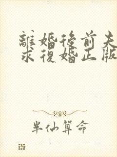 离婚后前夫哭着求复婚正版封面