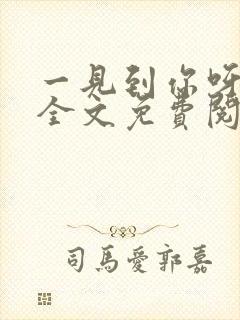 一见到你呀小说全文免费阅读