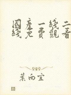 国产一线二线三线免费观看封面