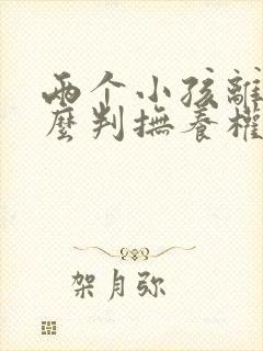 两个小孩离婚怎么判抚养权