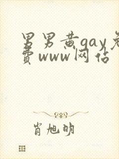 男男黄gay免费www网站