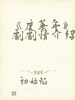 《度华年》电视剧剧情介绍