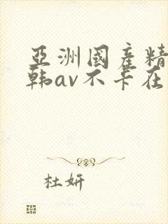亚洲国产精品日韩av不卡在线