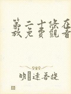 第二十条在线播放免费观看全集