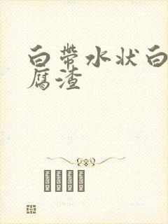 白带水状白色豆腐渣