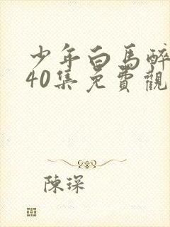 少年白马醉春风40集免费观看封面