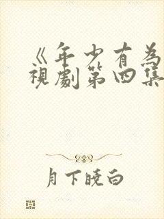 《年少有为》电视剧第四集封面