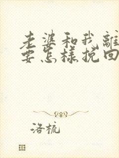 老婆和我离婚我要怎样挽回婚姻