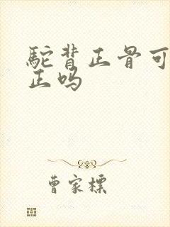 驼背正骨可以矫正吗封面