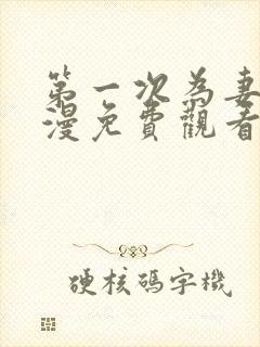 第一次为妻子动漫免费观看全集完整封面