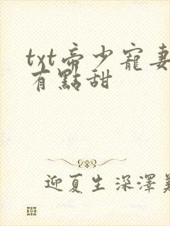 txt帝少宠妻有点甜封面