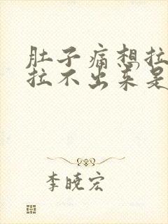 肚子痛想拉屎又拉不出来是什么原因